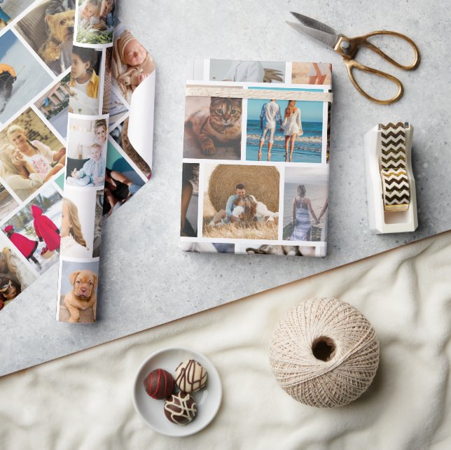 Create Your Own Custom Photo Grid Wrapping Paper (Crafts)