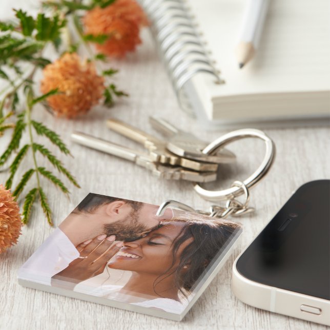 Create Your Own Custom Photo Modern Picture Key Ring (Front Right)