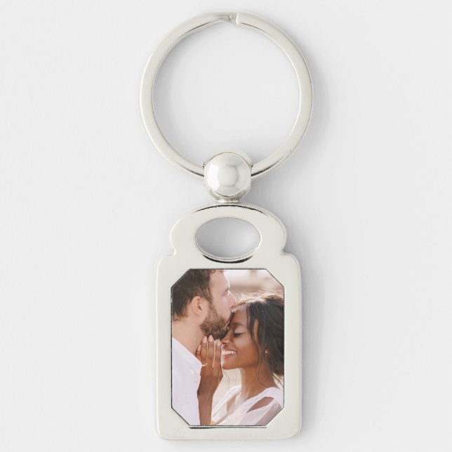 Create Your Own Custom Photo Modern Picture Key Ring (Front)