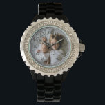 Create Your Own Custom Photo Watch<br><div class="desc">Decorative elegant personalizable modern minimalist clock design with your custom photo, image or logo. Add your favourite photo, design or artwork to create something really unique. To edit this design template, click 'Change' button and upload your own image as shown above. Treat yourself or make the perfect gift for family,...</div>