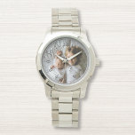Create Your Own Custom Photo Watch<br><div class="desc">Decorative elegant personalizable modern minimalist clock design with your custom photo, image or logo. Add your favourite photo, design or artwork to create something really unique. To edit this design template, click 'Change' button and upload your own image as shown above. Treat yourself or make the perfect gift for family,...</div>