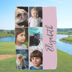 Create your own custom photo women's pink golf towel