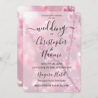 Create Your Own Custom Pink Budding Branches Invitation