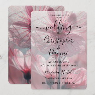Create Your Own Custom Pink Flower Closeup Invitation