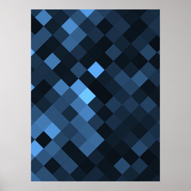 Create Your Own Custom Pixel Background - Blue Poster (Front)
