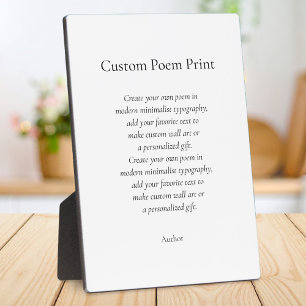 Create Your Own Custom Poem Plaque