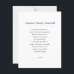 Create Your Own Custom Poem Postcard<br><div class="desc">Create your own poem postcards featuring your favourite literature or quote in modern minimalist typography. Add your own text to create custom cards or unique personalised gift.</div>