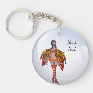 Create Your Own Custom Pretty Bubble Monarch Fairy Key Ring