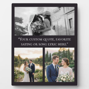 Create Your Own Custom Quote 3 Photo Collage Plaque