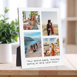 Create Your Own Custom Quote 4 Photo Collage  Plaque<br><div class="desc">Create your own custom quote and photo collage plaque home decor Features minimalist typewriter typography and personalised picture collage of 4 photos.</div>