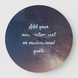 Create Your Own Custom Quote - Night Sky Large Clock