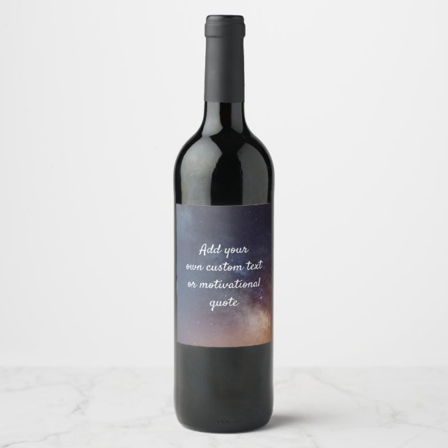 Create Your Own Custom Quote - Night Sky Wine Label (Front)