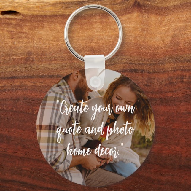 Create Your Own Custom Quote on Picture Key Ring (Back)