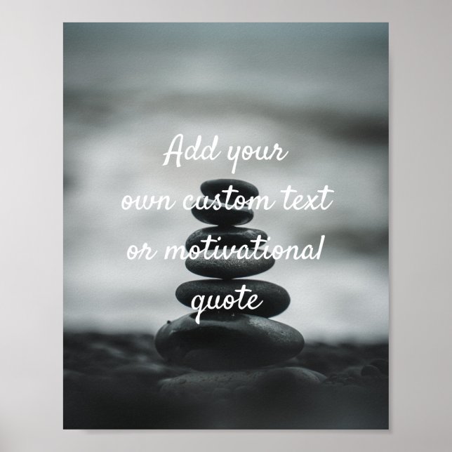 Create Your Own Custom Quote Poster - Grey Pebbles (Front)