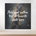 Create Your Own Custom Quote Space Faux Canvas Print<br><div class="desc">Create your own custom quote canvas wall art. Personalise this canvas print with elegant script calligraphy. Features minimalist handwritten typography design and space night sky stars background.</div>