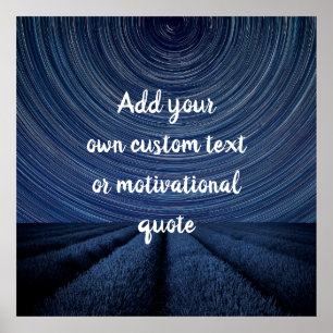 Create Your Own Custom Quote Starry Lavender Field Poster