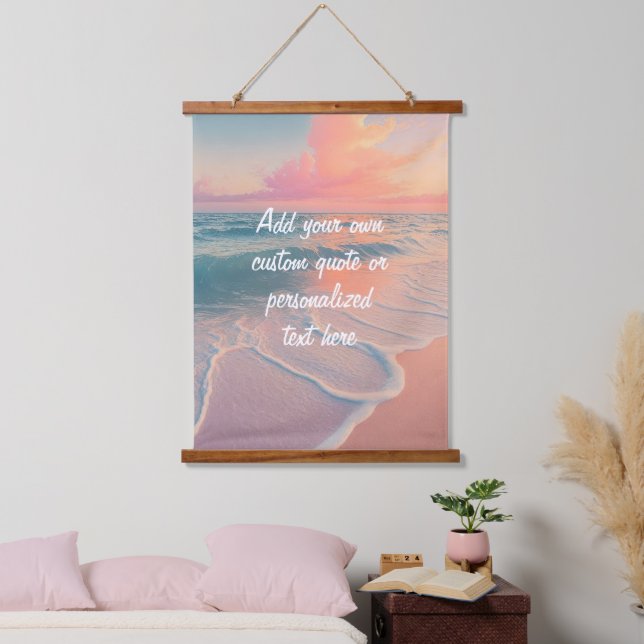 Create Your Own Custom Quote Sunset Beach Hanging Tapestry (Bedroom)