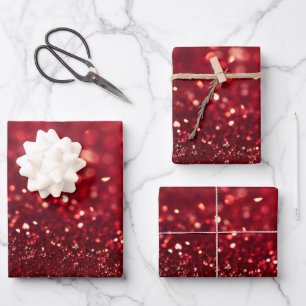 Create Your Own Custom Red Glitter Wrapping Paper Sheet