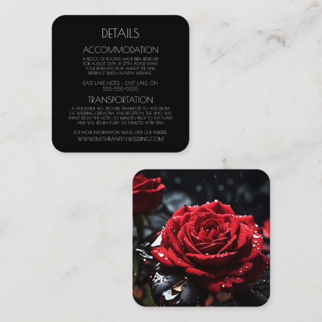 Create Your Own Custom Red Rose Closeup Enclosure Card (Front/Back)