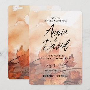 Create Your Own Custom Rustic Fall Leaves Wedding Invitation