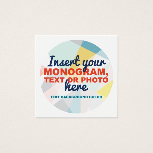 Create Your Own Custom Square Business Card (Front)