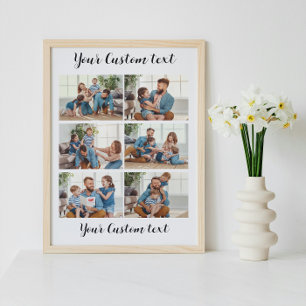 Create your own custom text 6 Photo Collage Poster