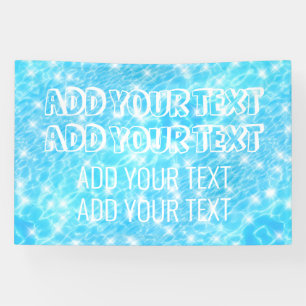 Create Your Own Custom Text Blue Water Pool Party Banner