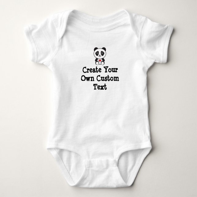 Create your own custom text Panda Baby Bodysuit (Front)