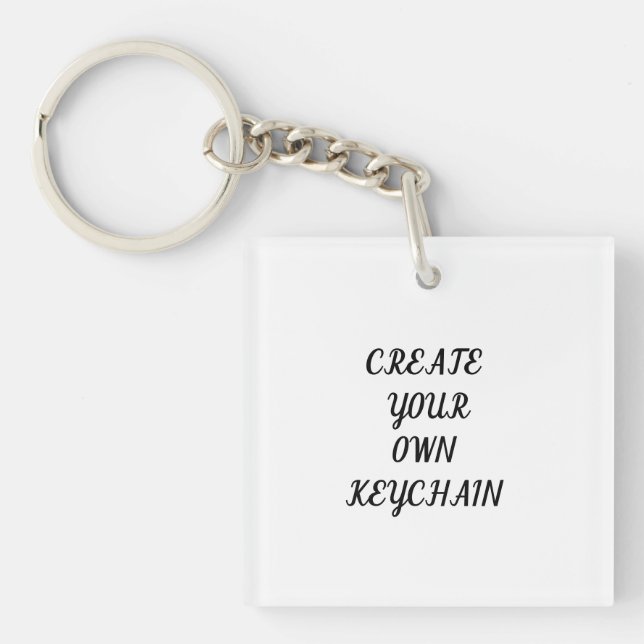 Create Your Own Custom Text Quote Minimalist Key Ring (Front)