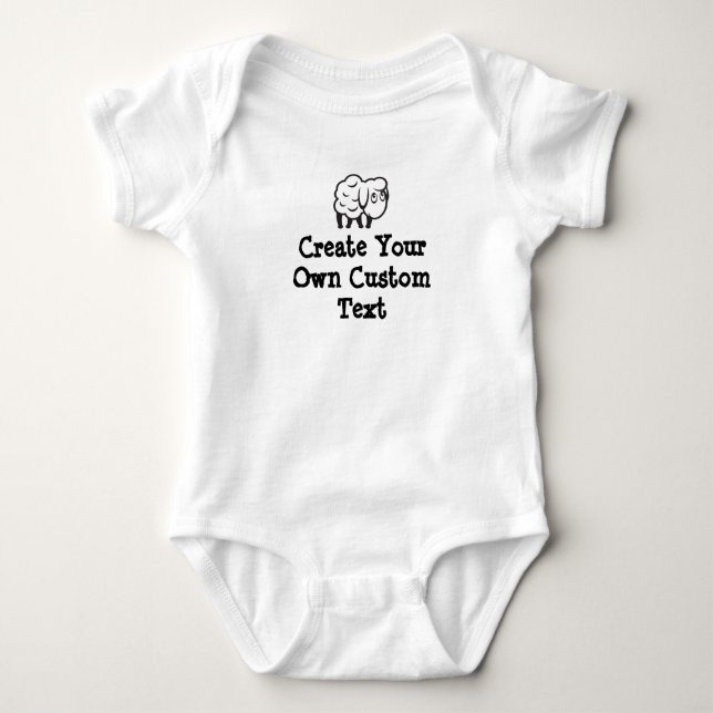 Create your own custom text with Baby Lamb Baby Bodysuit (Front)