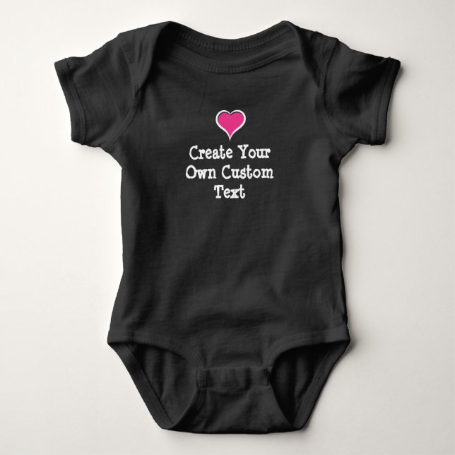 Create your own custom text with Pink Heart Baby Bodysuit (Front)