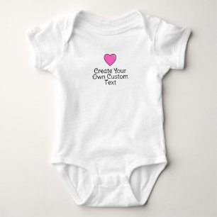Create your own custom text with pink heart baby bodysuit
