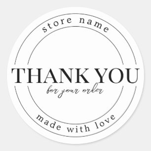 Create Your Own Custom Thank you Made With Love Classic Round Sticker