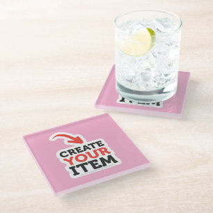 CREATE-YOUR-OWN Custom upload design Bachelorette Glass Coaster