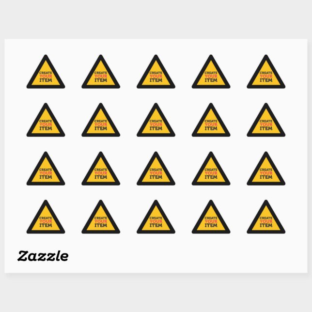 CREATE-YOUR-OWN Custom upload design Road Signs Triangle Sticker (Sheet)