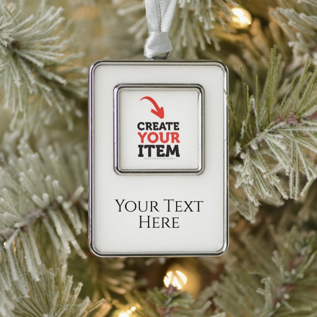 CREATE-YOUR-OWN Custom upload your design Photos Silver Plated Framed Ornament (Tree)