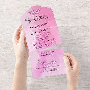 Create Your Own Custom Watercolor Texture (Pink) All In One Invitation