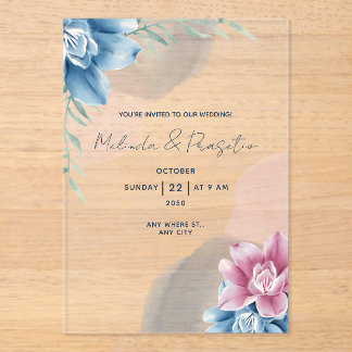 Create Your Own Custom Watercolor with Wedding Acrylic Invitations