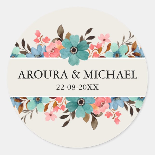 Create your own custom wedding  classic round sticker (Front)