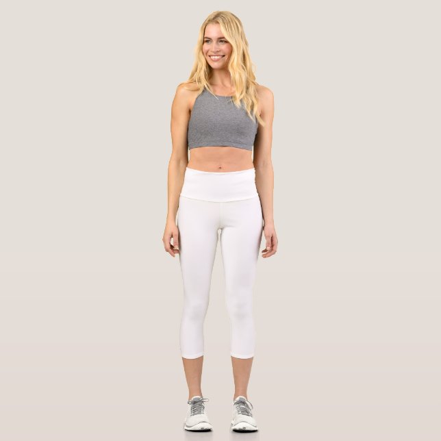 Create your own custom white  capri leggings (Front)