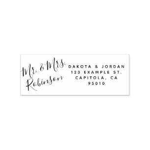 Create Your Own Custom Wood Wedding Return Address Rubber Stamp
