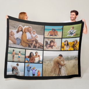 Create Your Own Custome 10 Photo Collage Fleece Blanket
