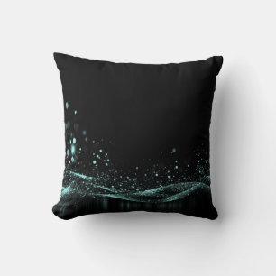 Create Your Own - Customisable Glitter Ribbon Teal Cushion