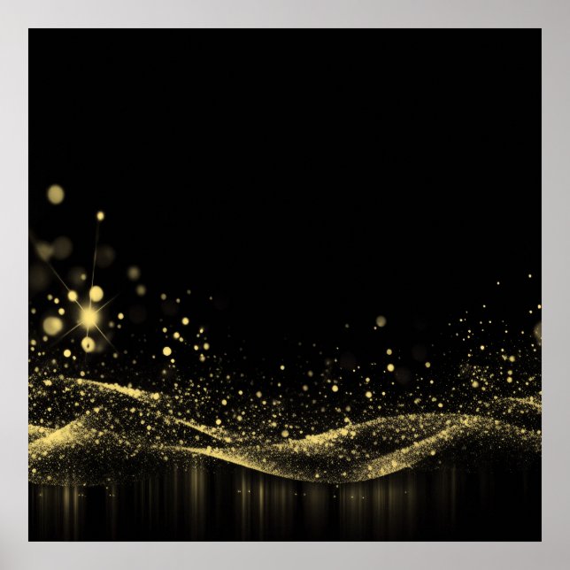 Create Your Own Customisable Glitter Ribbon Yellow Poster (Front)