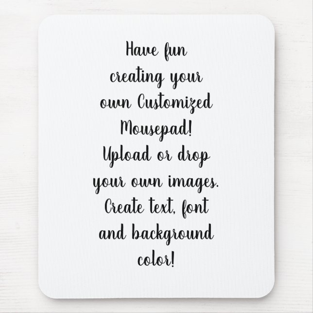 Create Your Own Customisable Personal   Mouse Pad (Front)