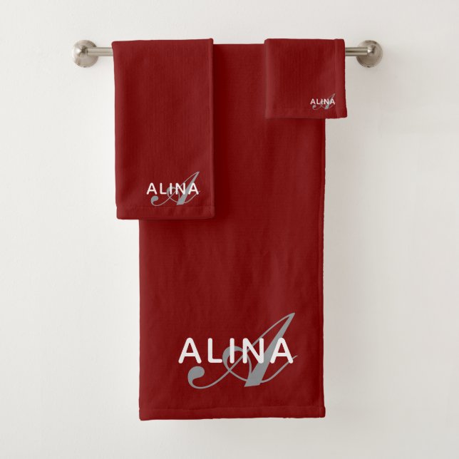 Create Your Own Customise Monogram Colour Match Bath Towel Set (Insitu)