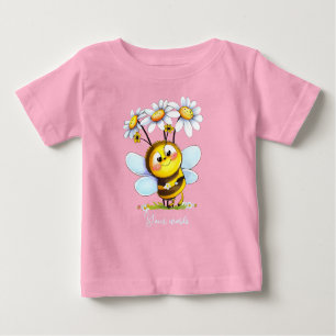 Create Your Own Cute Bumble Bee & Daisies Baby T-Shirt