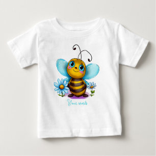 Create Your Own Cute Bumble Bee & Daisies Baby T-Shirt