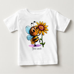 Create Your Own Cute Bumble Bee & Sunflower Baby T-Shirt