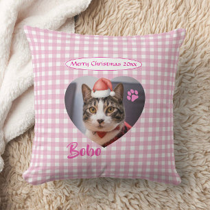 Create Your Own Cute Cat 2 Photo Script Christmas  Cushion